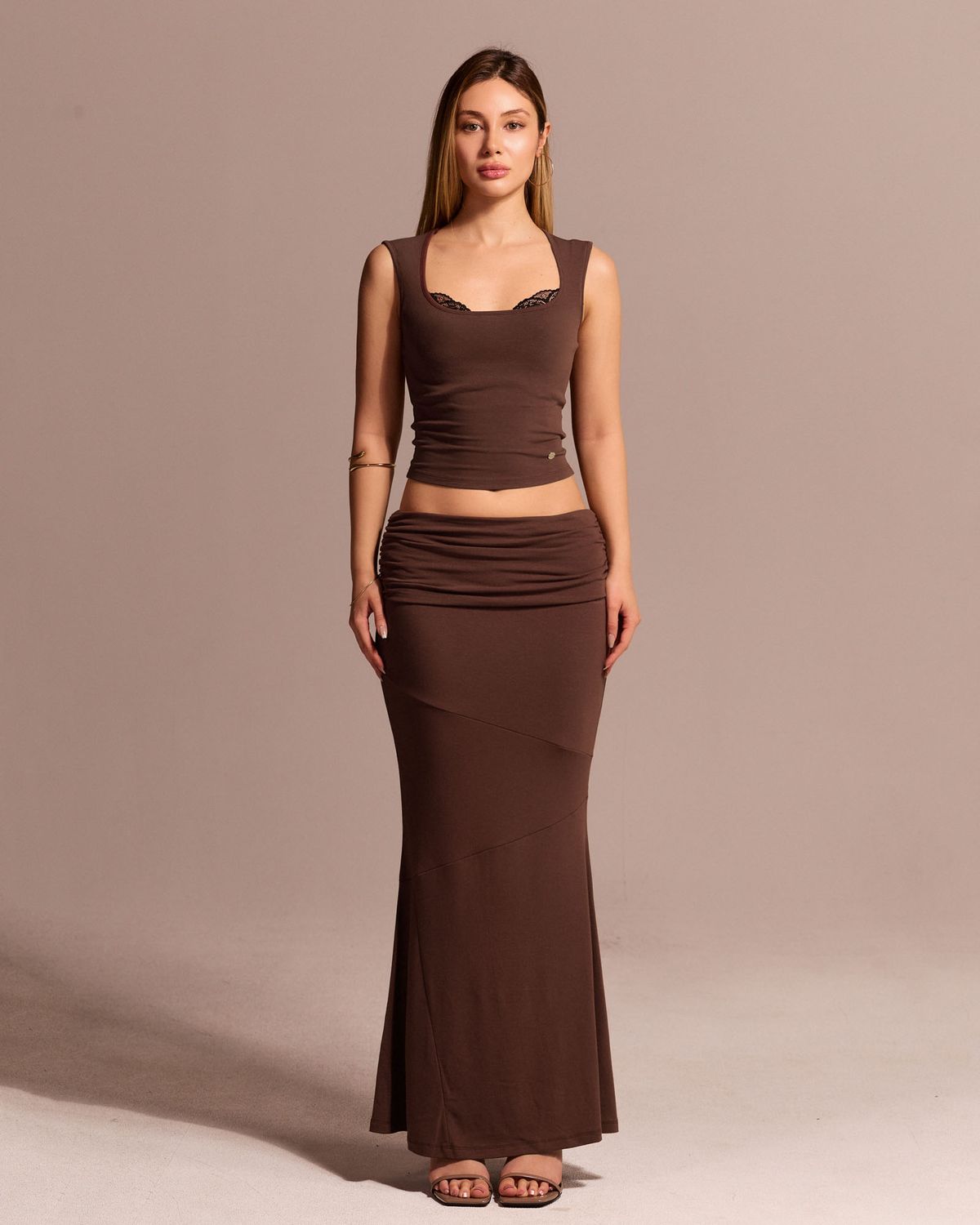 쿨시스(COOLSIS) CS FOLDING MERMAID SKIRT-073 (BROWN)