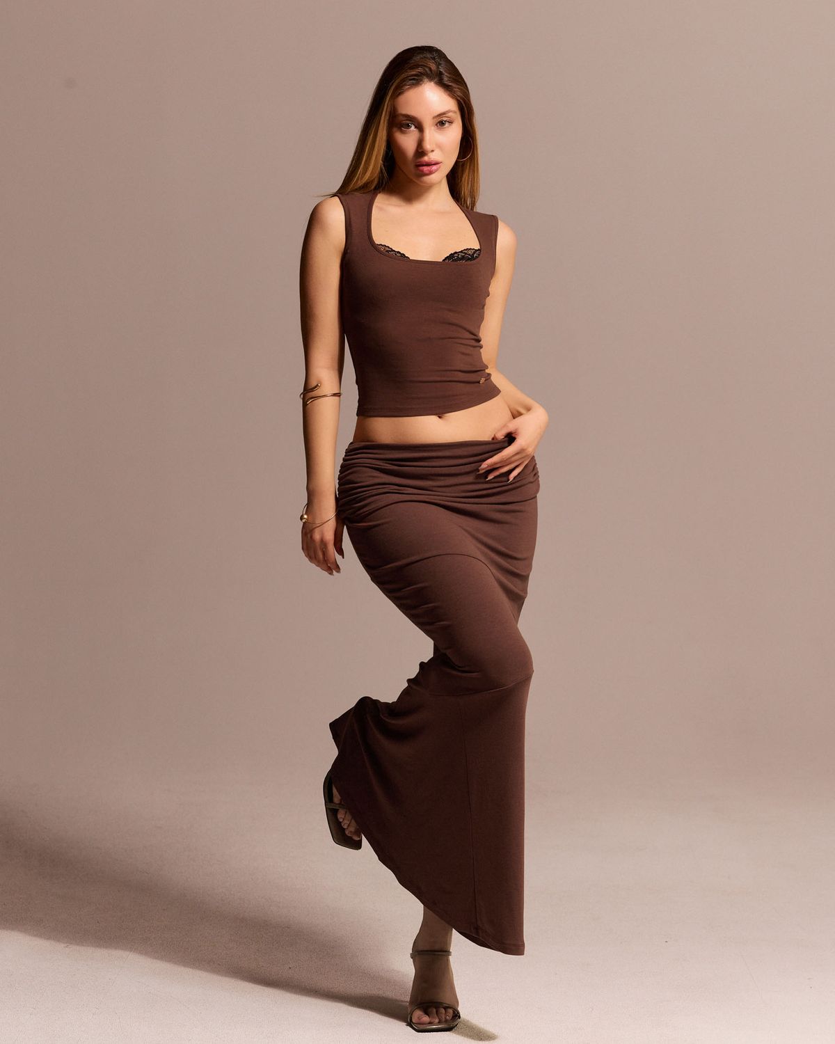 쿨시스(COOLSIS) CS FOLDING MERMAID SKIRT-073 (BROWN)