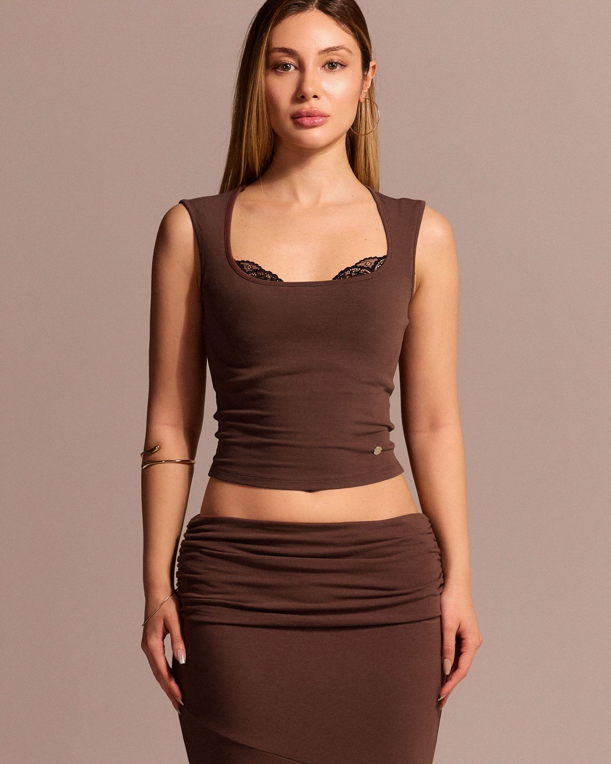 쿨시스(COOLSIS) CS SQUARE SLEEVELESS-071 (BROWN)