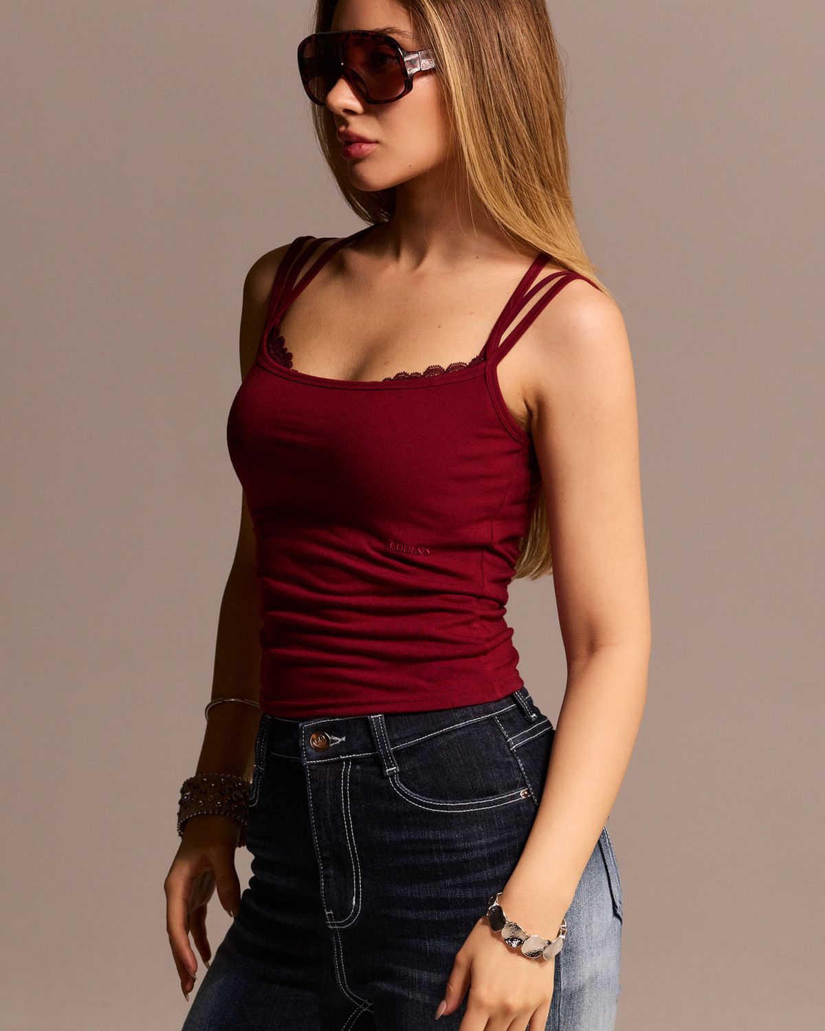 쿨시스(COOLSIS) CS DOUBLE CROSS SLEEVELESS-074 (RED)