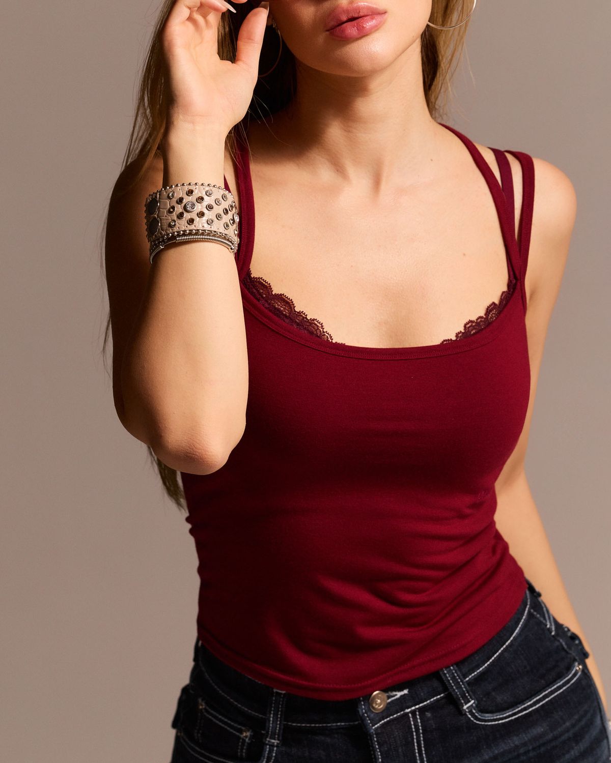 쿨시스(COOLSIS) CS DOUBLE CROSS SLEEVELESS-074 (RED)
