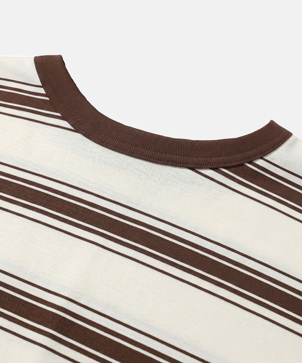 모이프(MOIF) [SS26] ONE POCKET H/S TEE / BROWN STRIPE