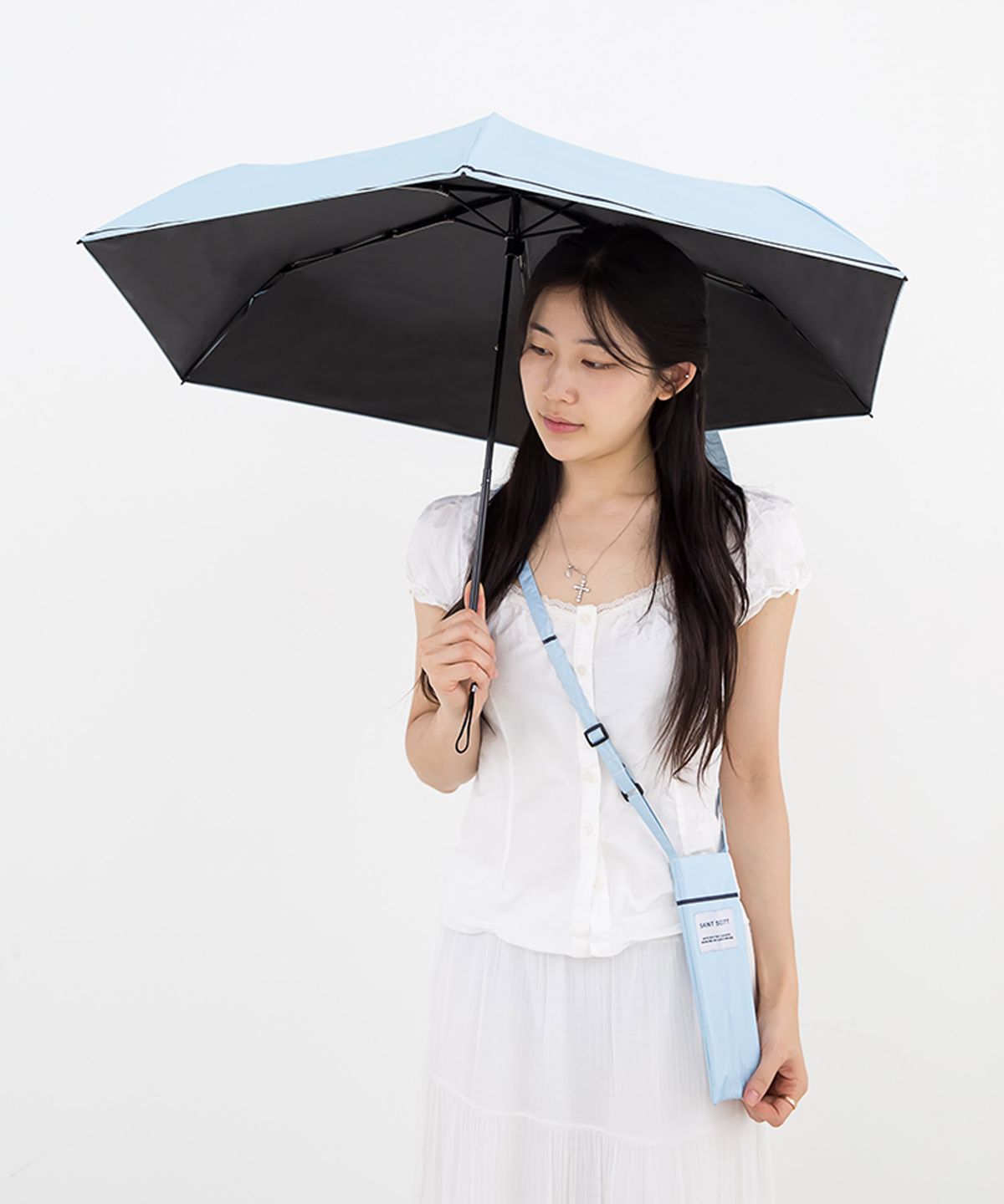 세인트스코트 우산(SAINT SCOTT UMBRELLA) 3단 원라인 스트랩 슬림 암막 양우산 - 4COLOR