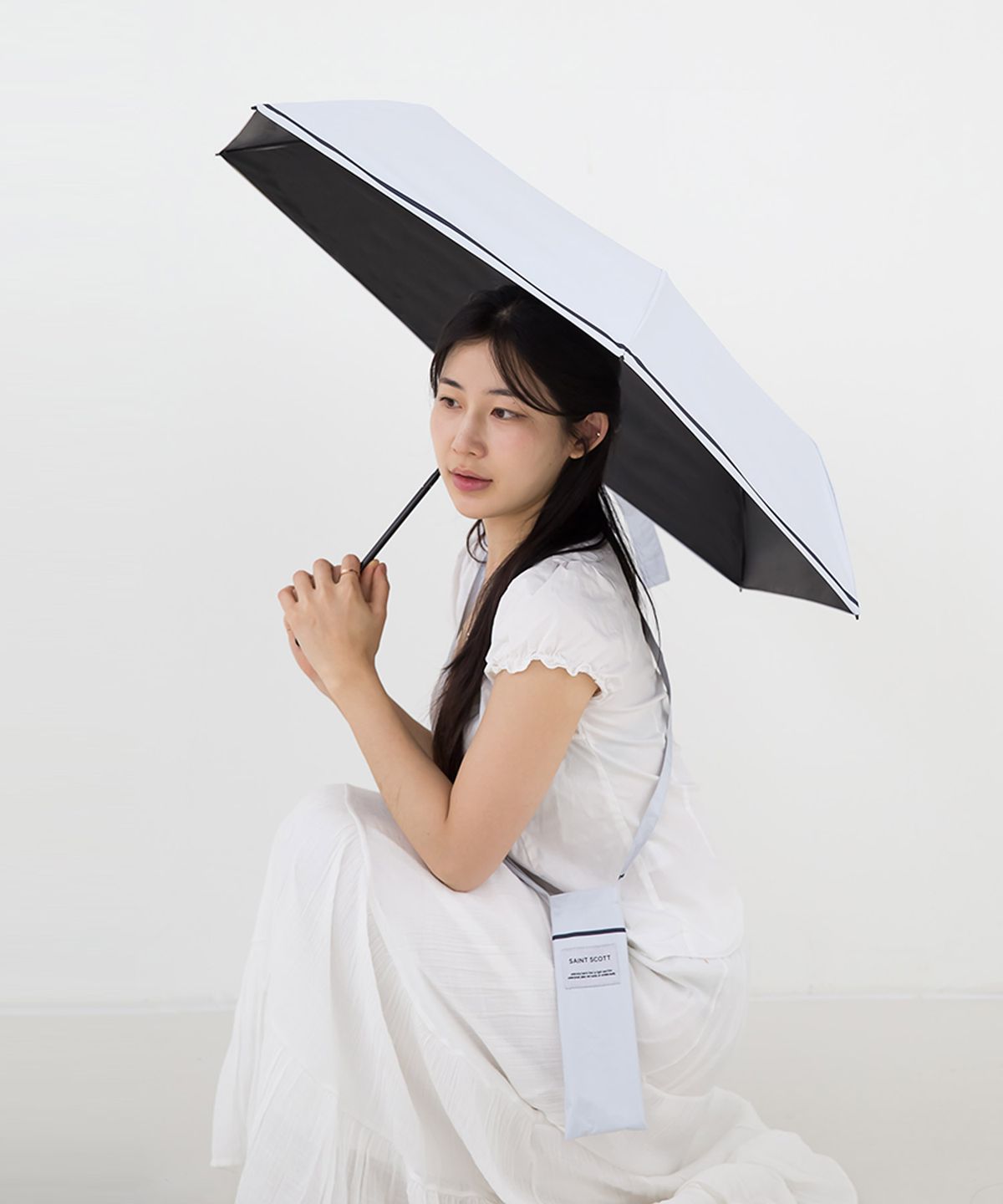세인트스코트 우산(SAINT SCOTT UMBRELLA) 3단 원라인 스트랩 슬림 암막 양우산 - 4COLOR
