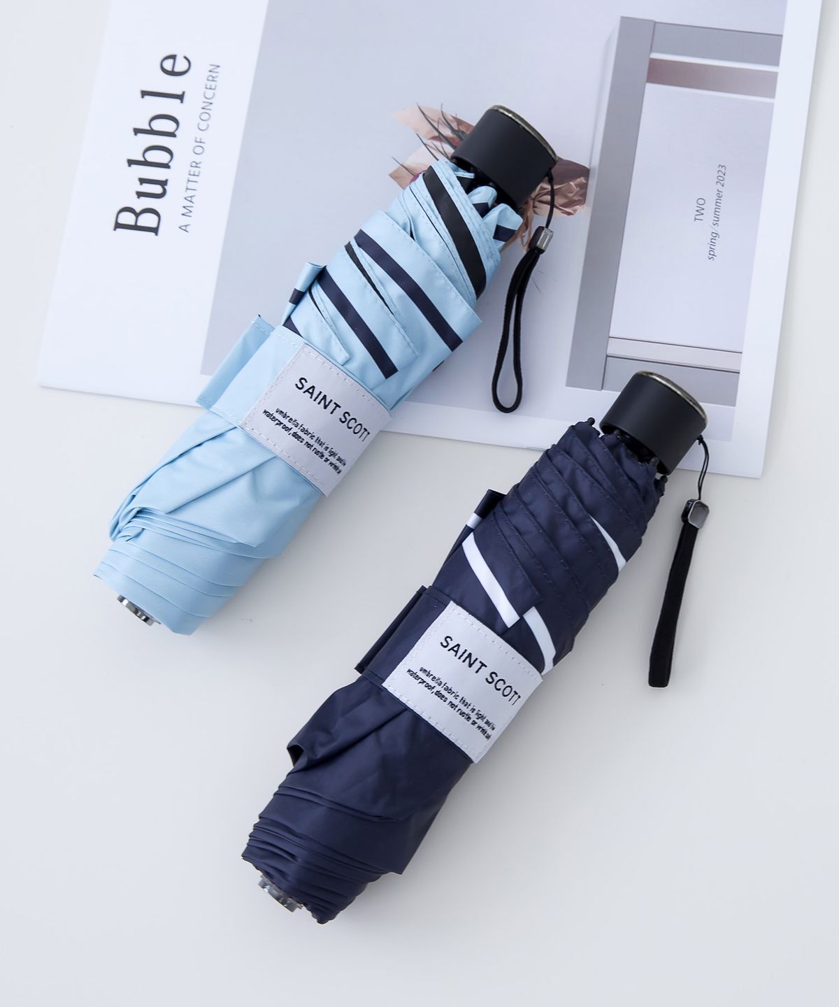 세인트스코트 우산(SAINT SCOTT UMBRELLA) 3단 원라인 스트랩 슬림 암막 양우산 - 4COLOR