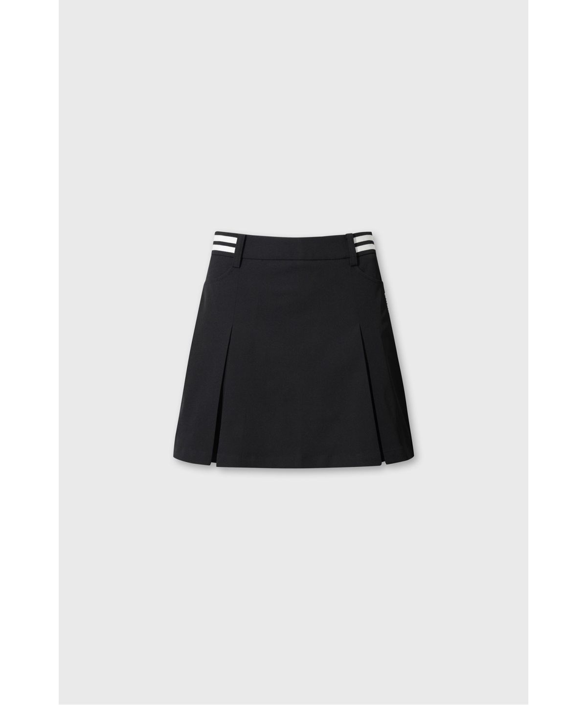 왁(WAAC) [Exclusive] Unbalanced line pleats skort WWKCM26901BKX