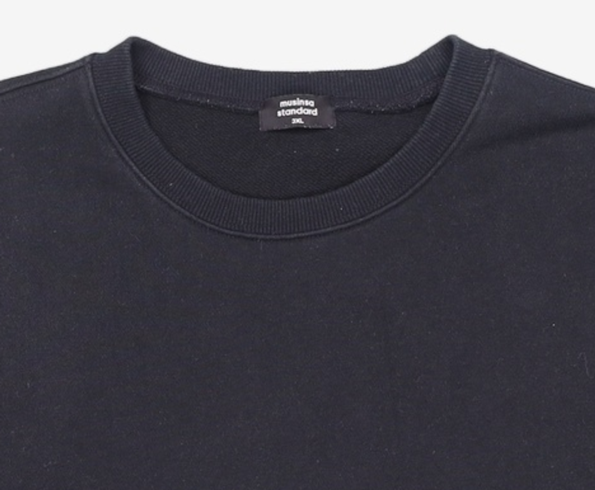 무신사 스탠다드(MUSINSA STANDARD) 스웨트셔츠 [블랙] XXXL