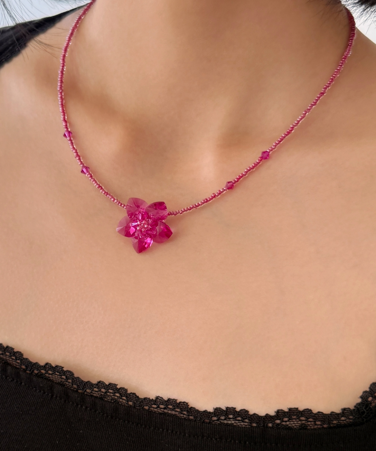 판타스틱 플래닛(FANTASTIC PLANET) plumeria flower necklace (3colors)
