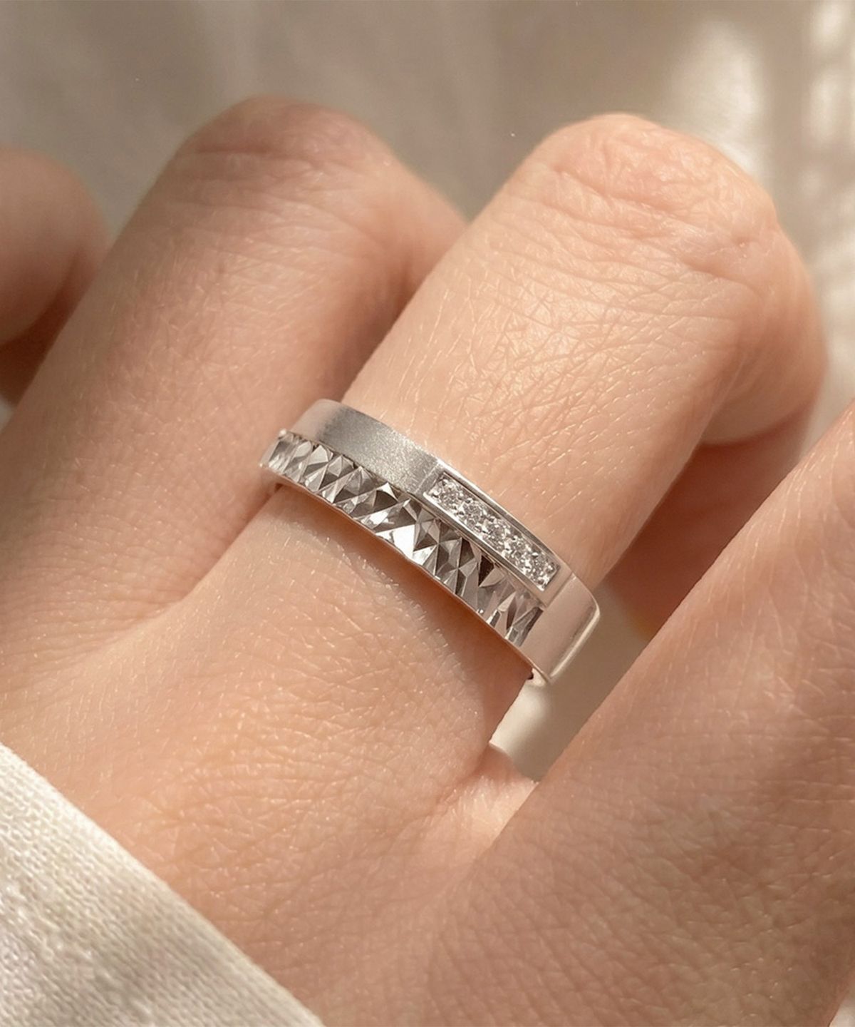 엘렌쥬얼리(HELENE JEWELRY) 실버 925 Silver 오브리스 커플 링 은 반지