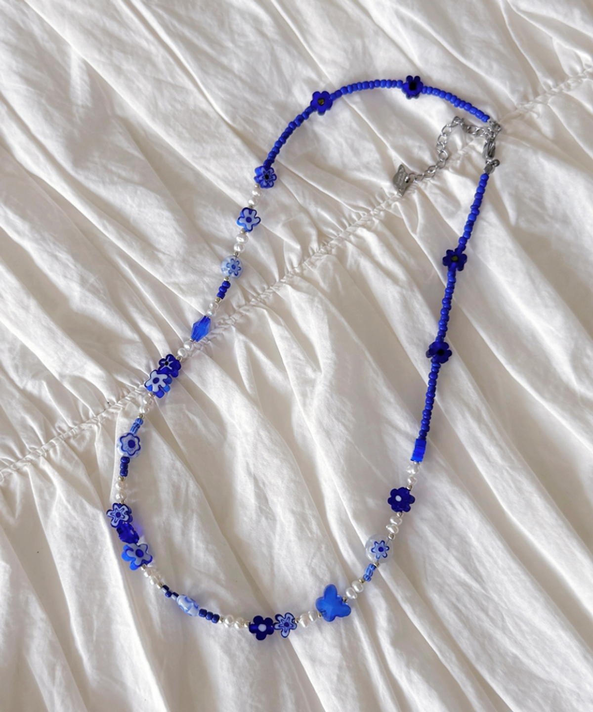판타스틱 플래닛(FANTASTIC PLANET) blue flower pearl necklace