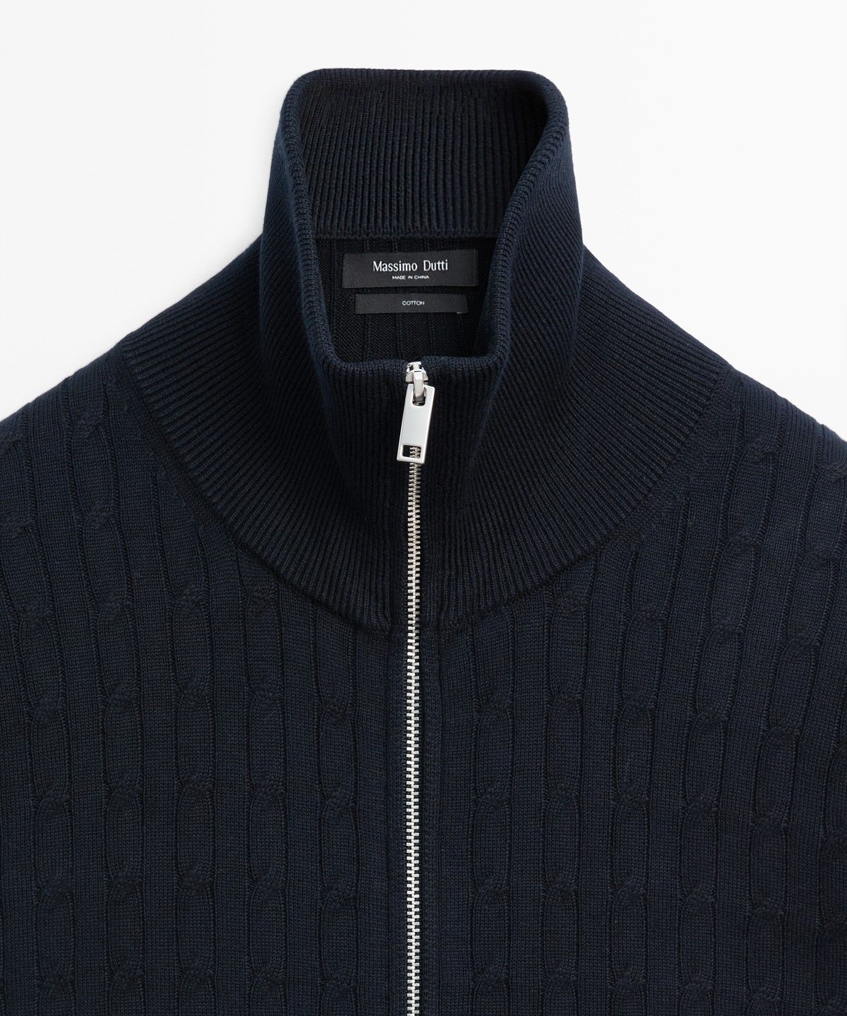 마시모두띠(MASSIMO DUTTI) 100% 코튼 브레이드 니트 가디건