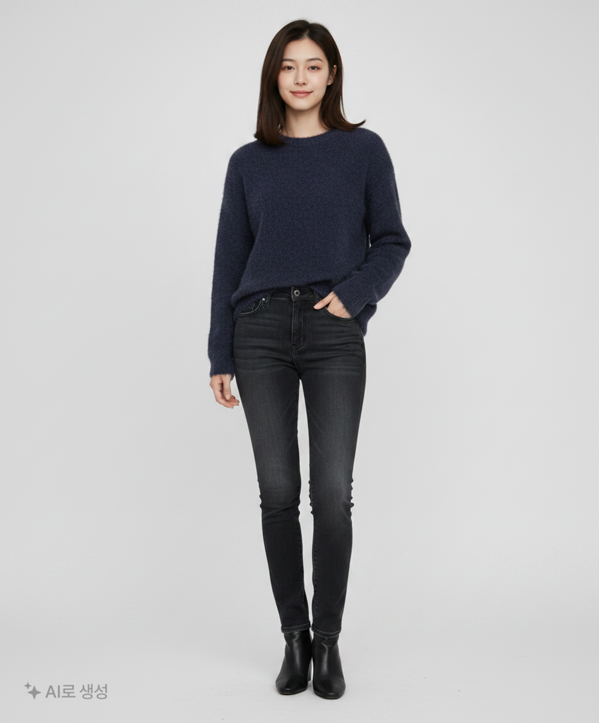 노매뉴얼(NOMANUAL) (시그니처종료)CROPPED HAIRY KNIT - 5 COLOR L