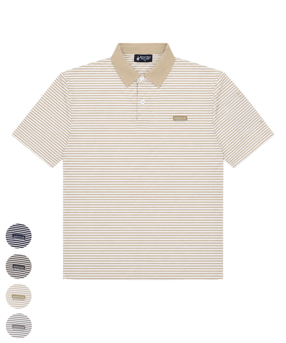 비버리힐스 폴로클럽(BHPOLOCLUB) 남성 에어쿨 배색 스트라이프 티셔츠 4Color TS108