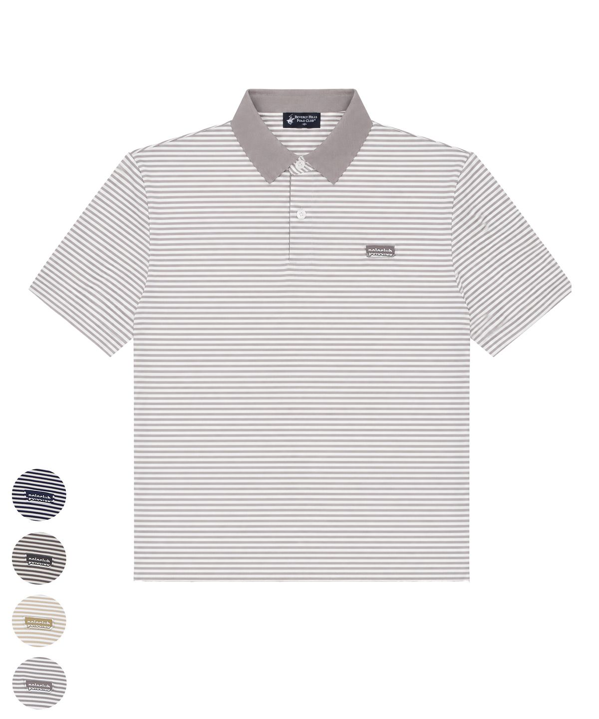 비버리힐스 폴로클럽(BHPOLOCLUB) 남성 에어쿨 배색 스트라이프 티셔츠 4Color TS108