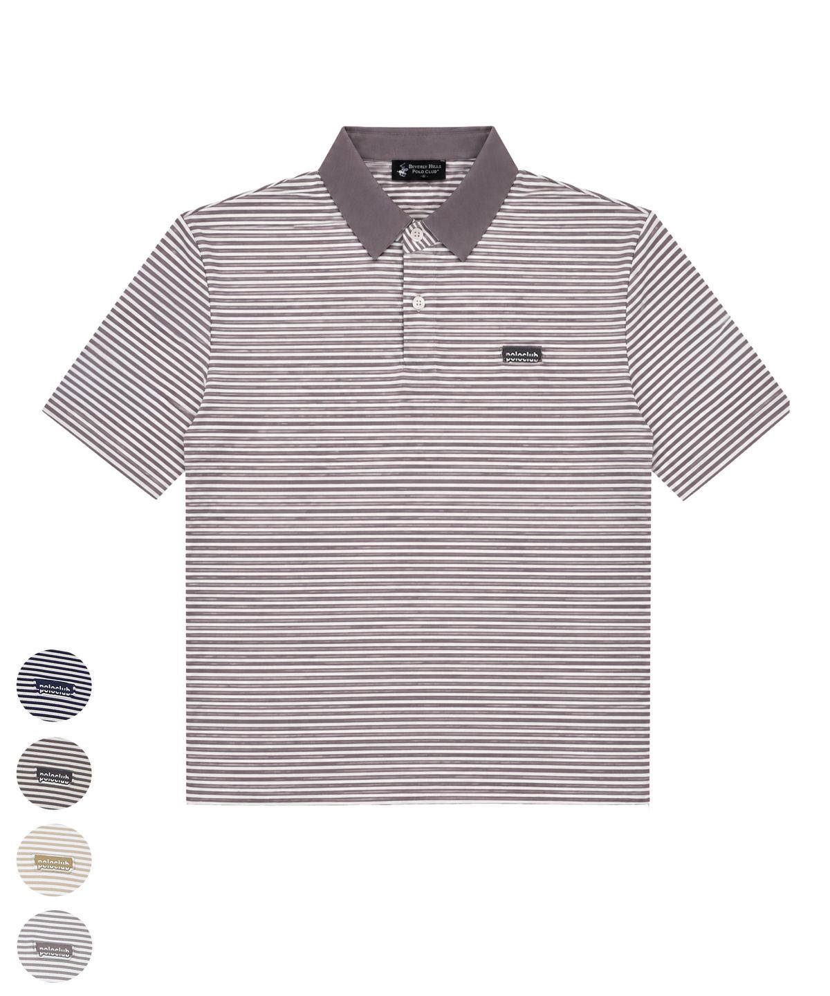 비버리힐스 폴로클럽(BHPOLOCLUB) 남성 에어쿨 배색 스트라이프 티셔츠 4Color TS108