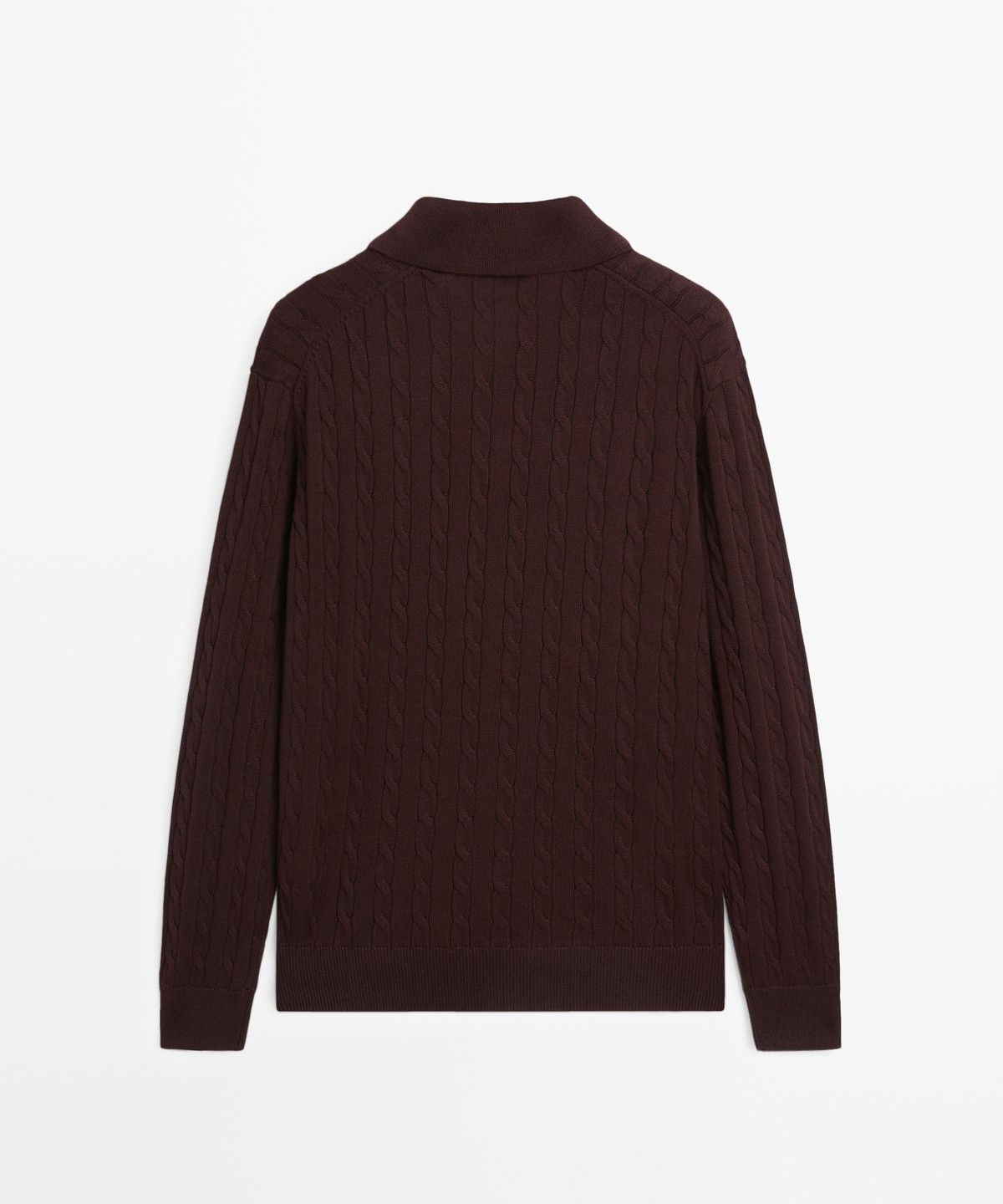 마시모두띠(MASSIMO DUTTI) 100% 코튼 케이블 니트 폴로 스웨터