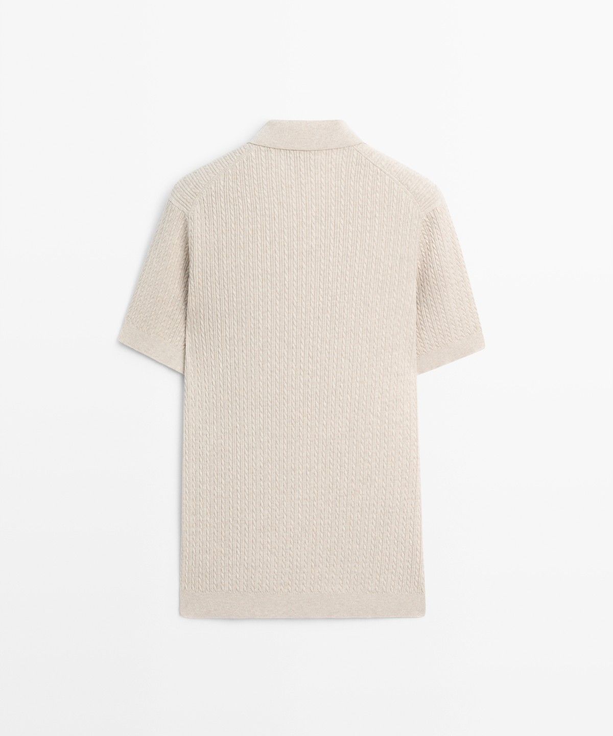 마시모두띠(MASSIMO DUTTI) 100% 코튼 케이블 니트 폴로 스웨터
