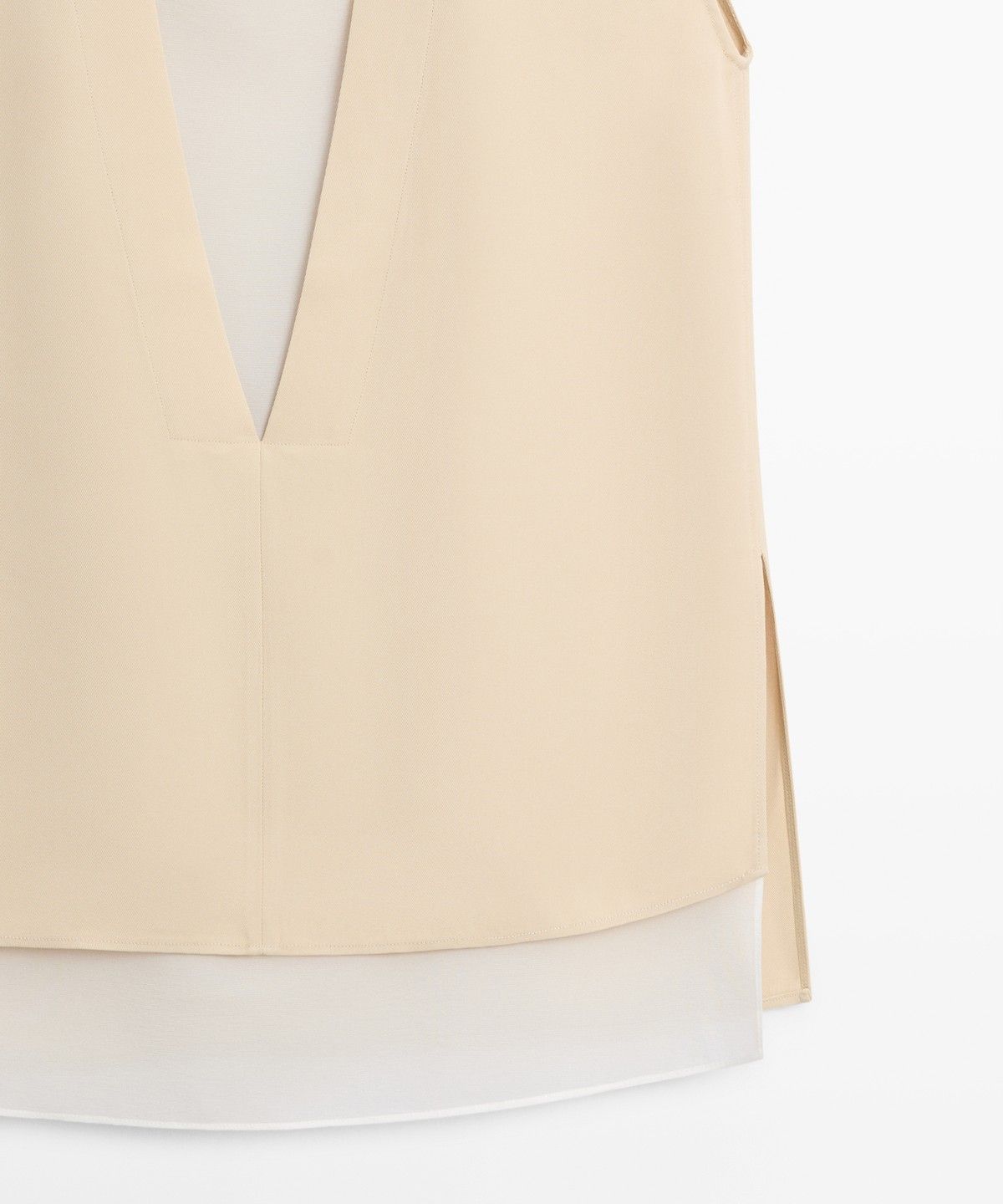 마시모두띠(MASSIMO DUTTI) 배색 디테일 플루이드 더블 레이어 톱