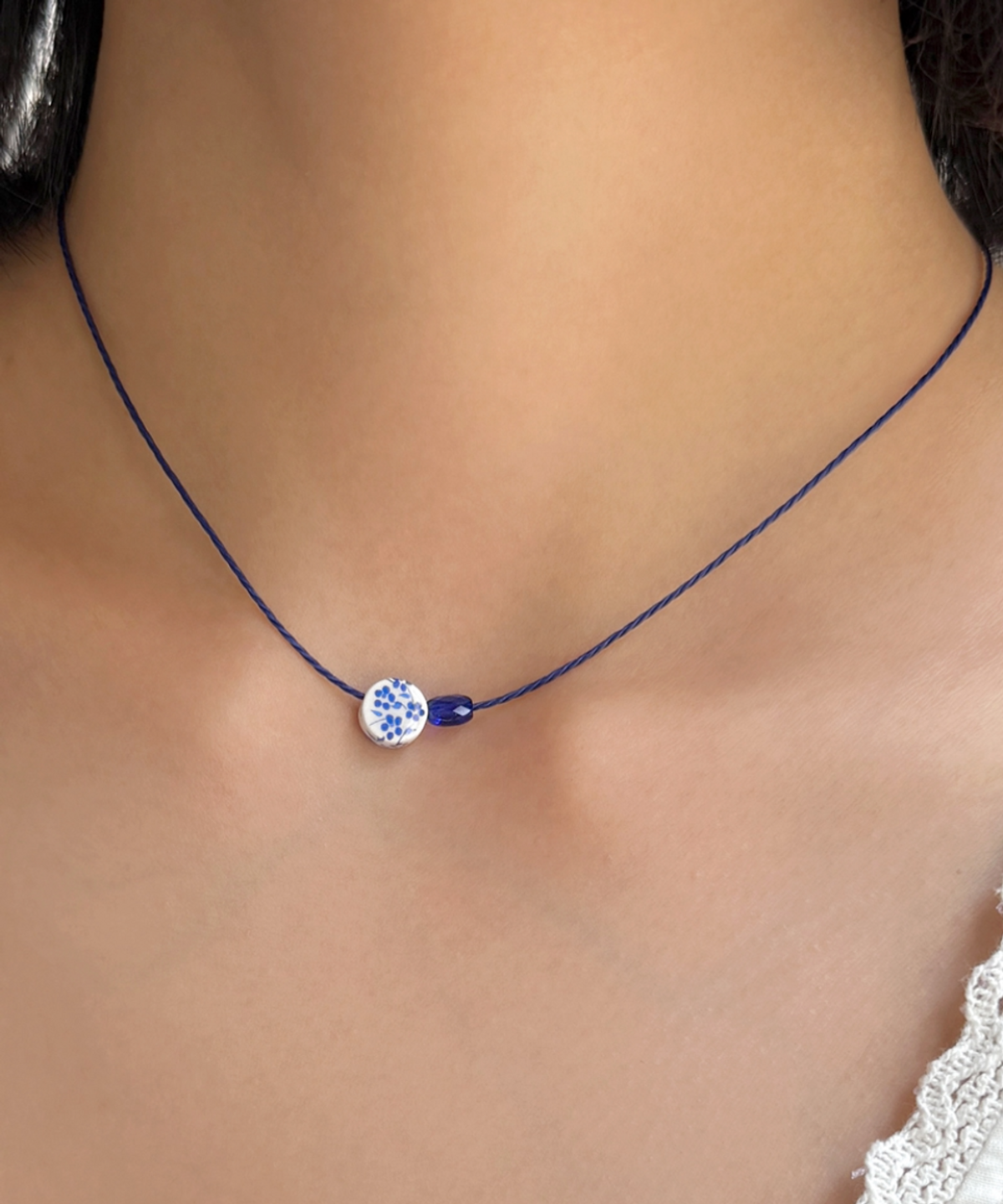 판타스틱 플래닛(FANTASTIC PLANET) ceramic blue string necklace (2type)