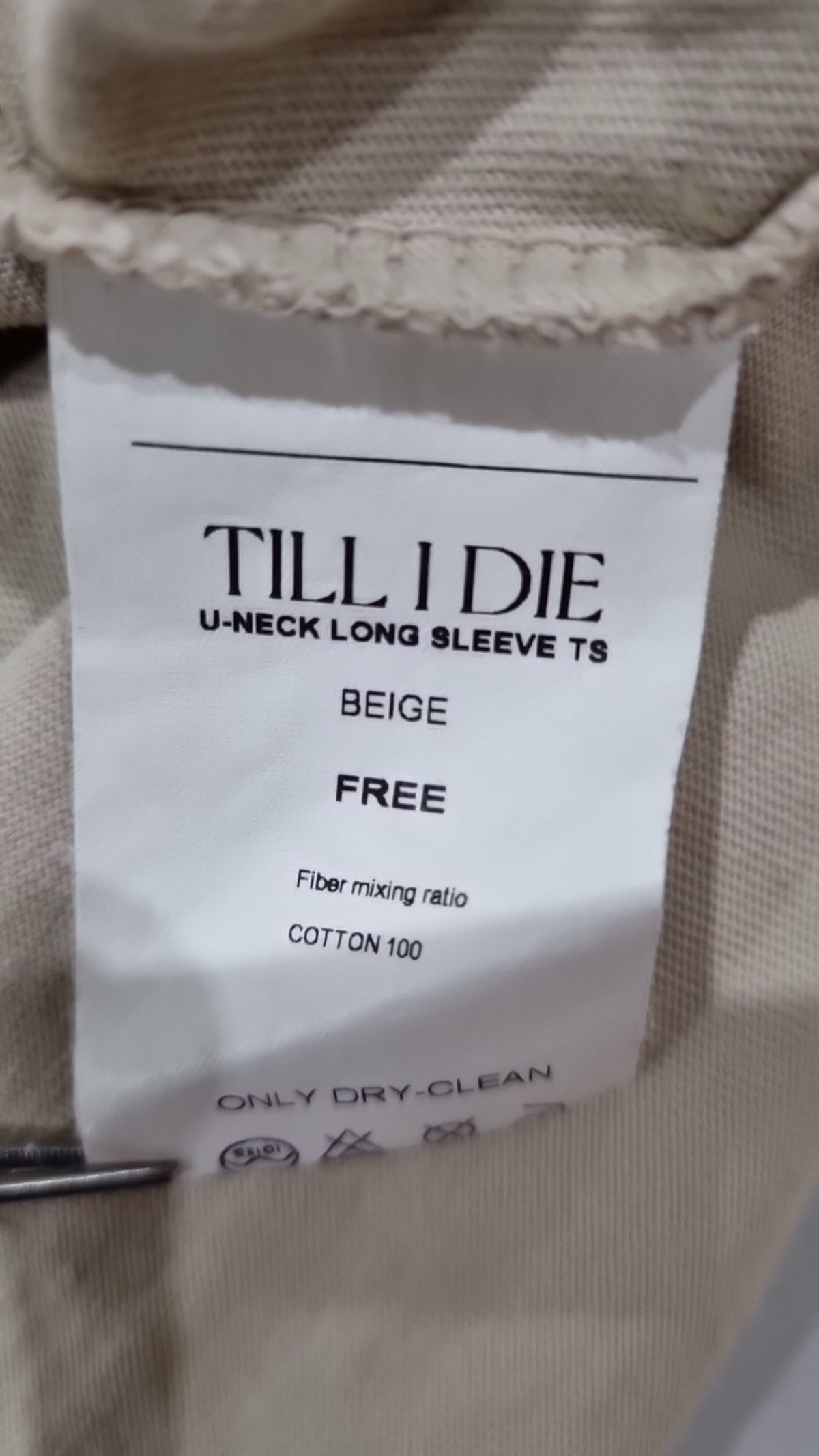틸아이다이(TILL I DIE) 긴소매 티셔츠 FREE