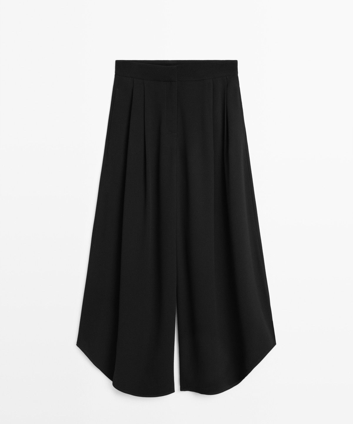 마시모두띠(MASSIMO DUTTI) 플리츠 디테일 볼륨 와이드 팬츠