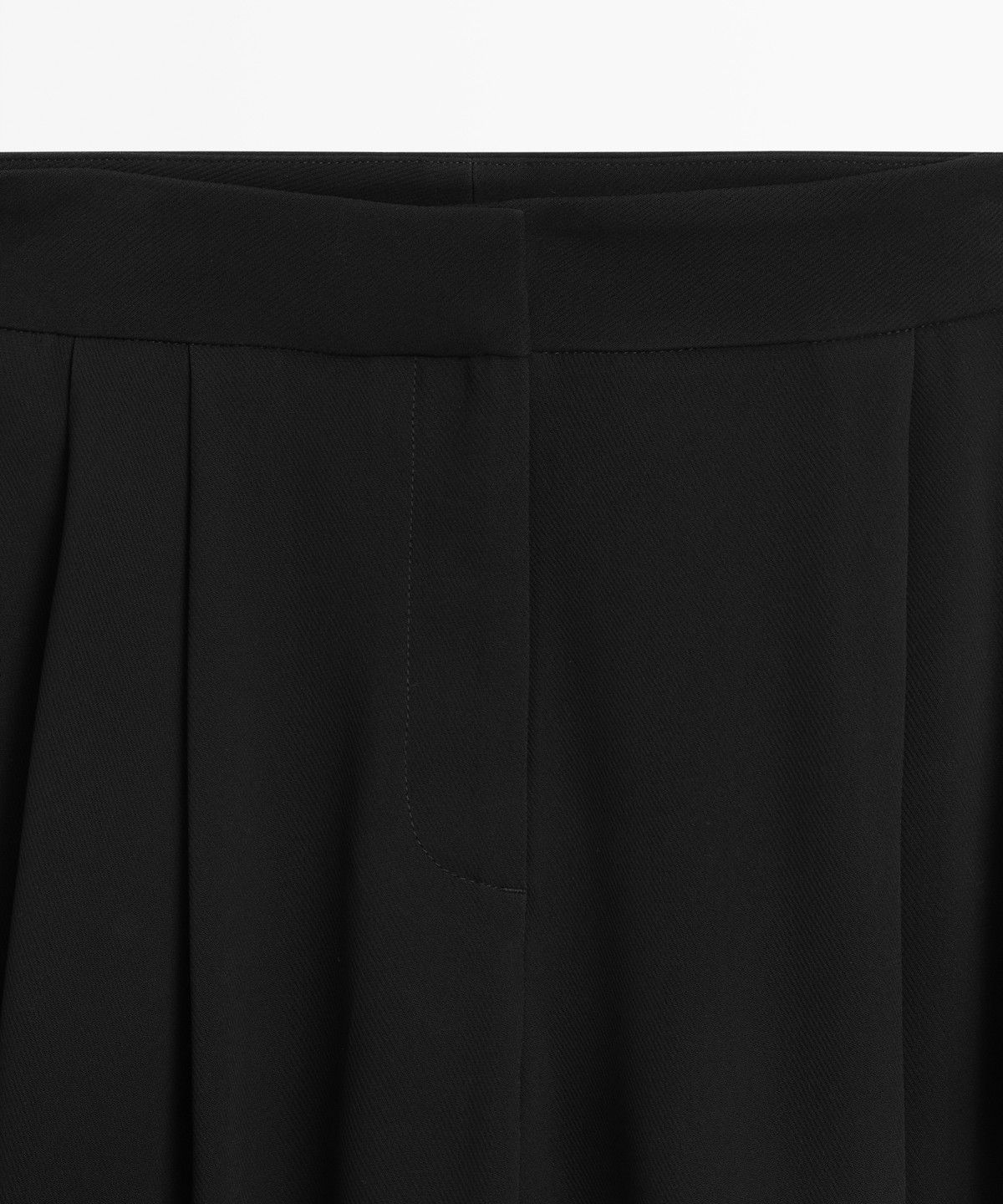 마시모두띠(MASSIMO DUTTI) 플리츠 디테일 볼륨 와이드 팬츠