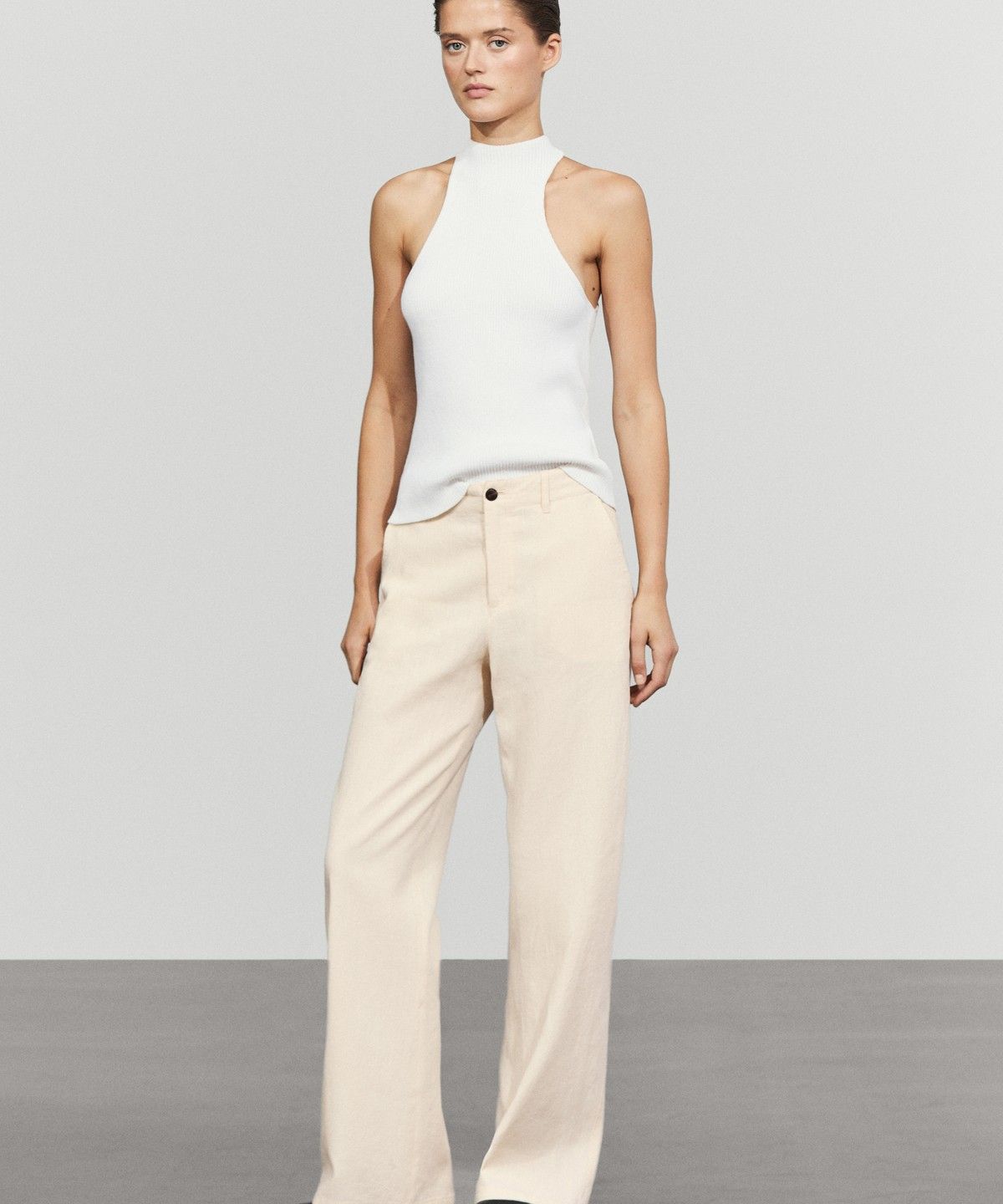 마시모두띠(MASSIMO DUTTI) 린넨 혼방 릴랙스 핏 팬츠