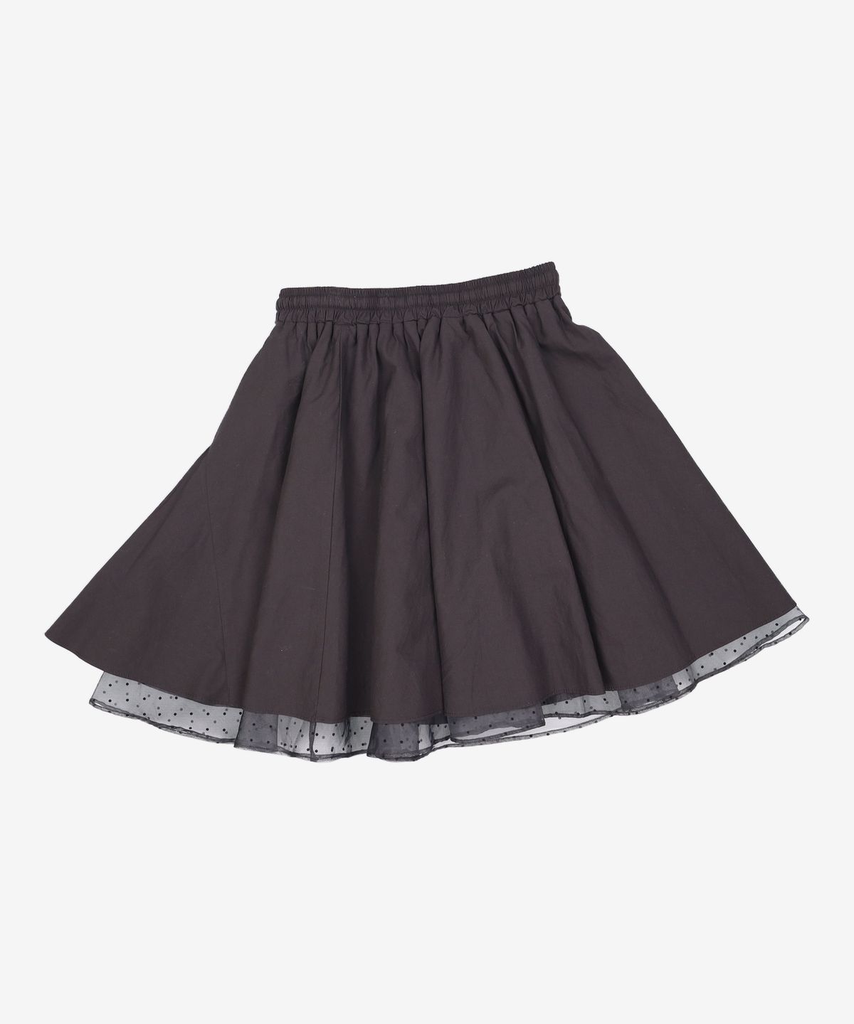 오헤시오(OHESHIO) FLARE LAYERED BANDING SKIRT, BLACK