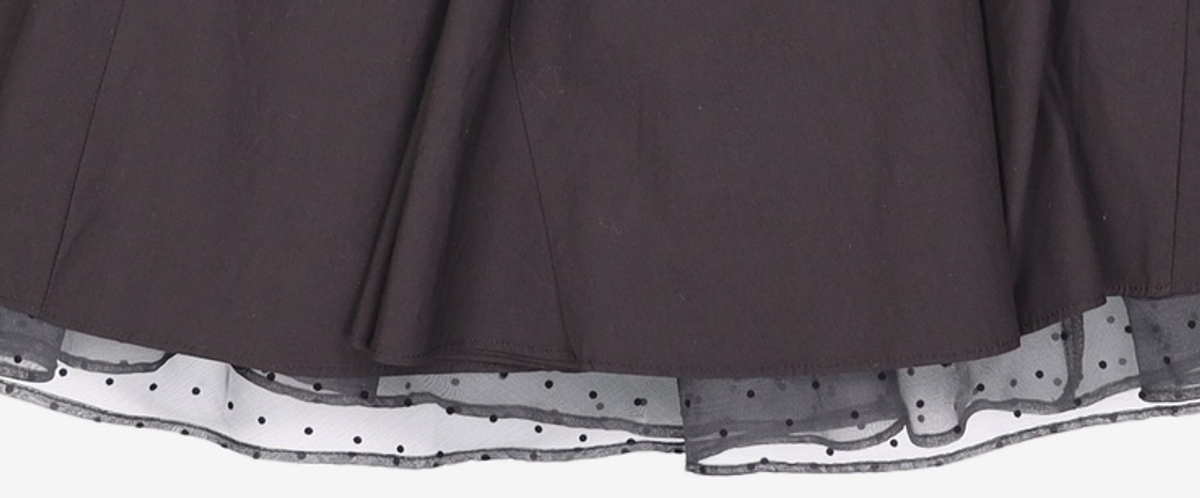 오헤시오(OHESHIO) FLARE LAYERED BANDING SKIRT, BLACK