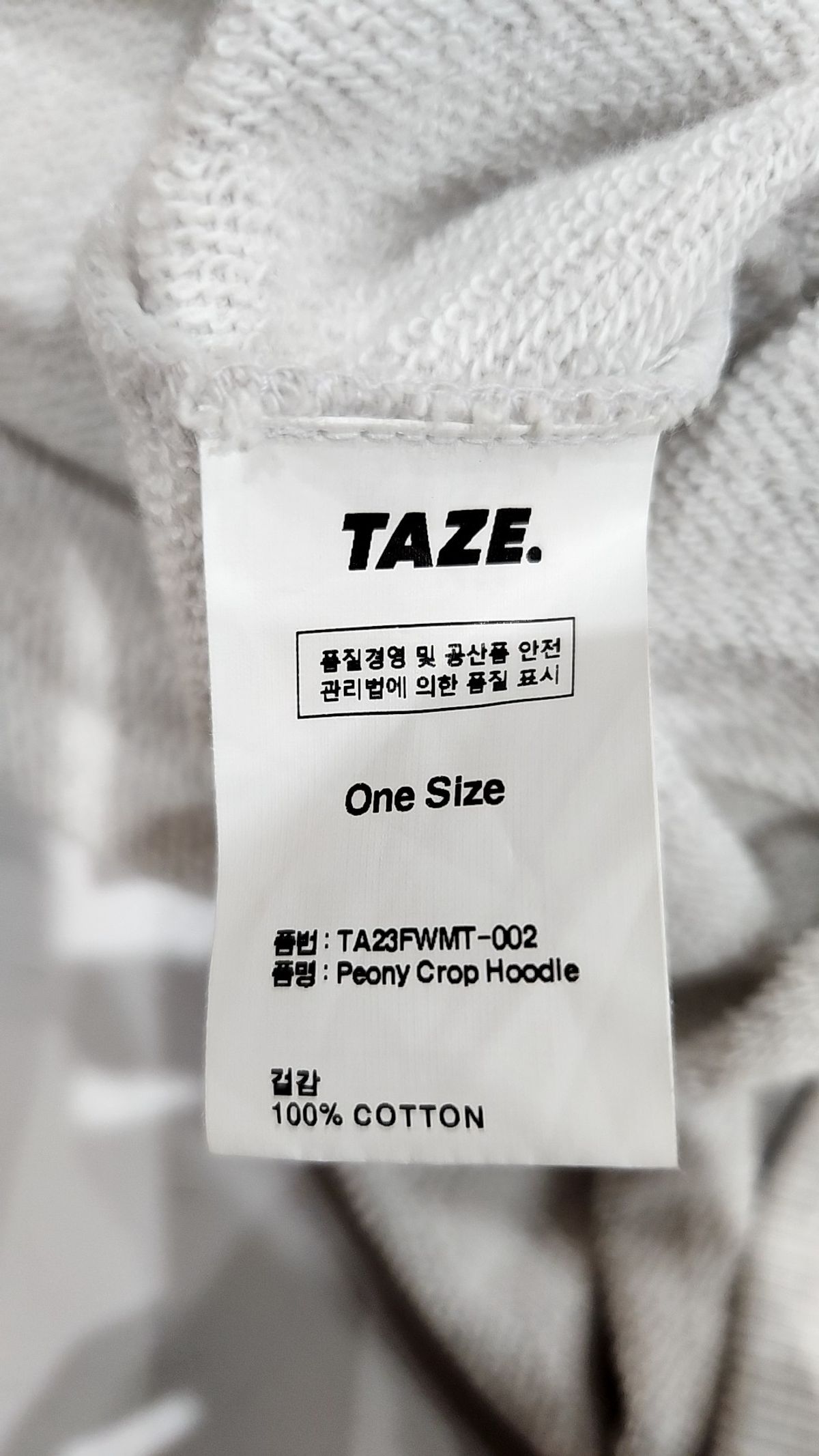 테이즈(TAZE) 후드 티셔츠 os