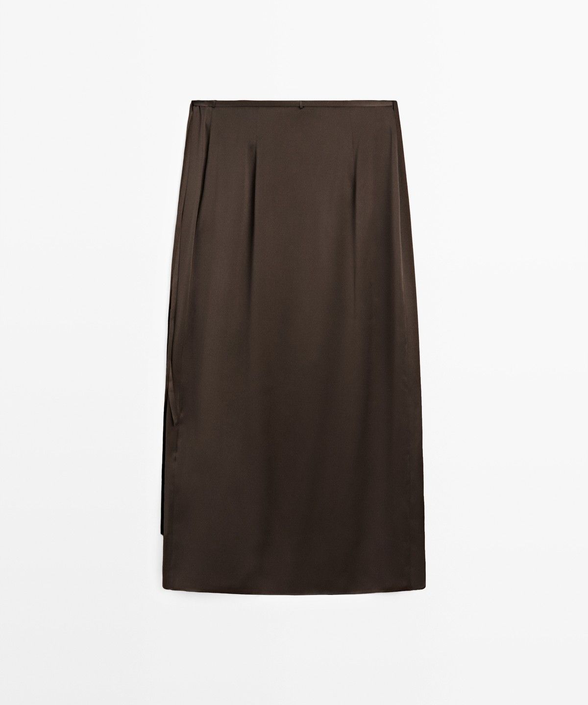 마시모두띠(MASSIMO DUTTI) 100% 실크 레이스 디테일 랩 스커트