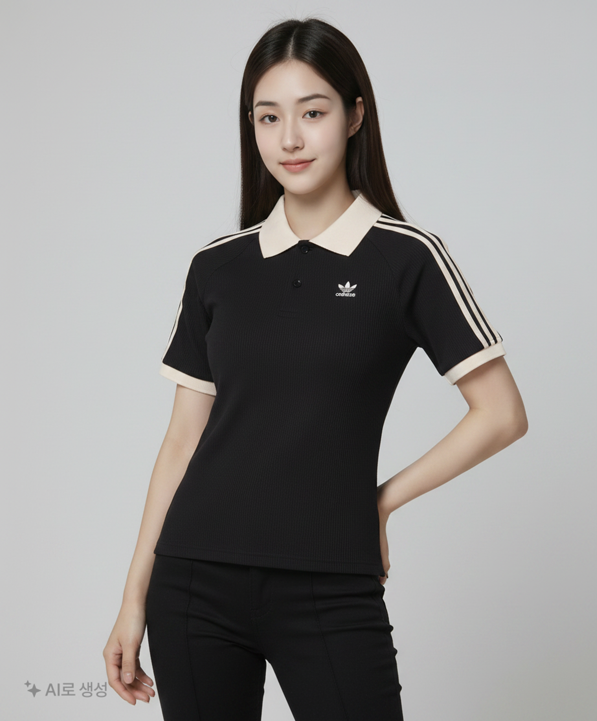 아디다스(ADIDAS) 와플 반팔 폴로 셔츠 - 블랙 / JV9266 S