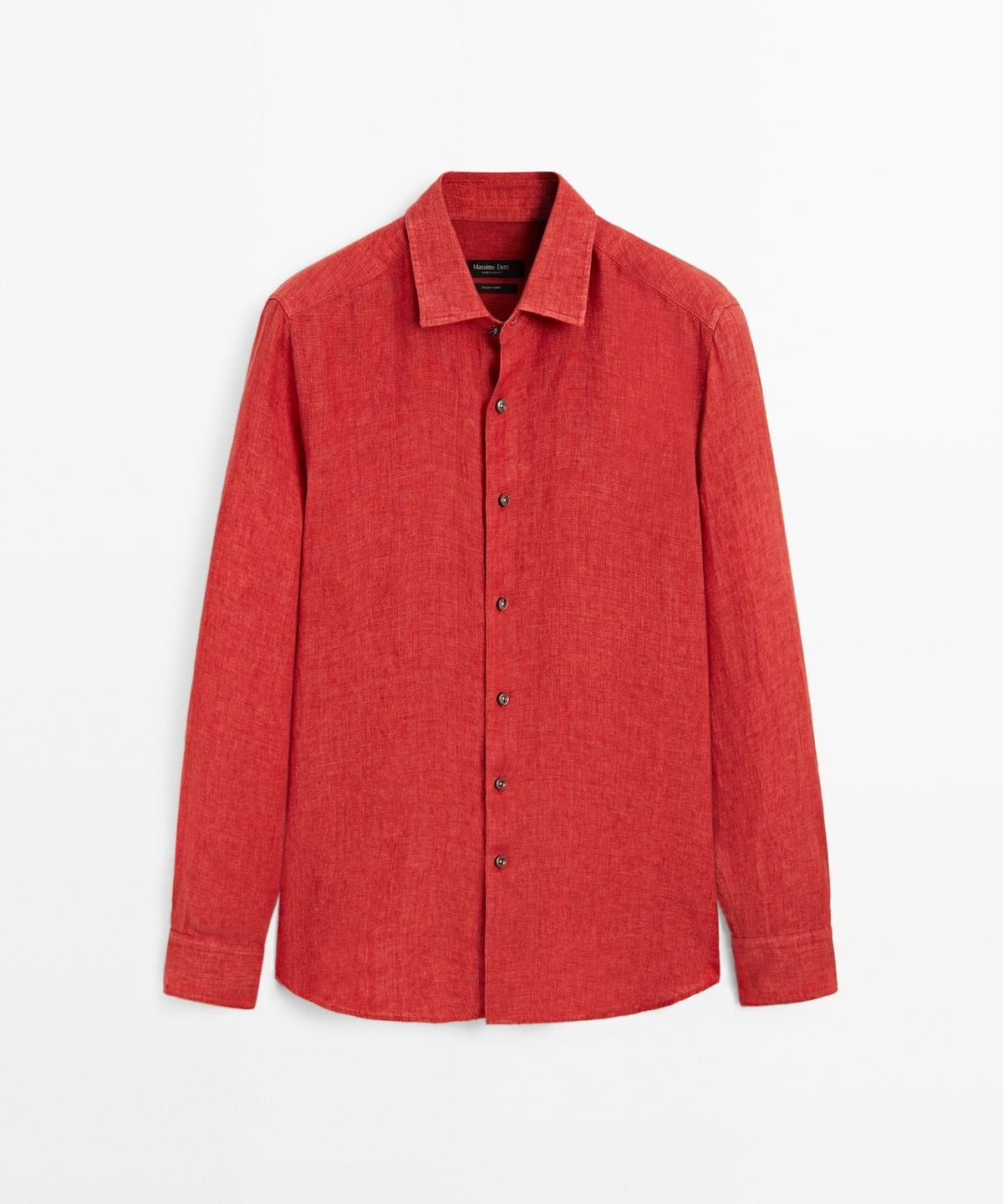마시모두띠(MASSIMO DUTTI) 레귤러 핏 워시드 100% 린넨 셔츠