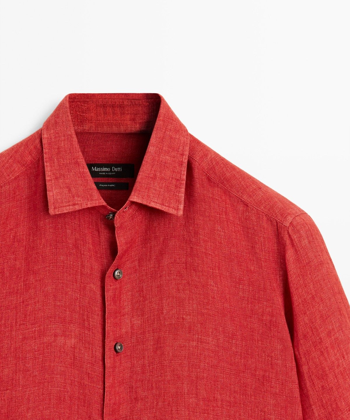 마시모두띠(MASSIMO DUTTI) 레귤러 핏 워시드 100% 린넨 셔츠