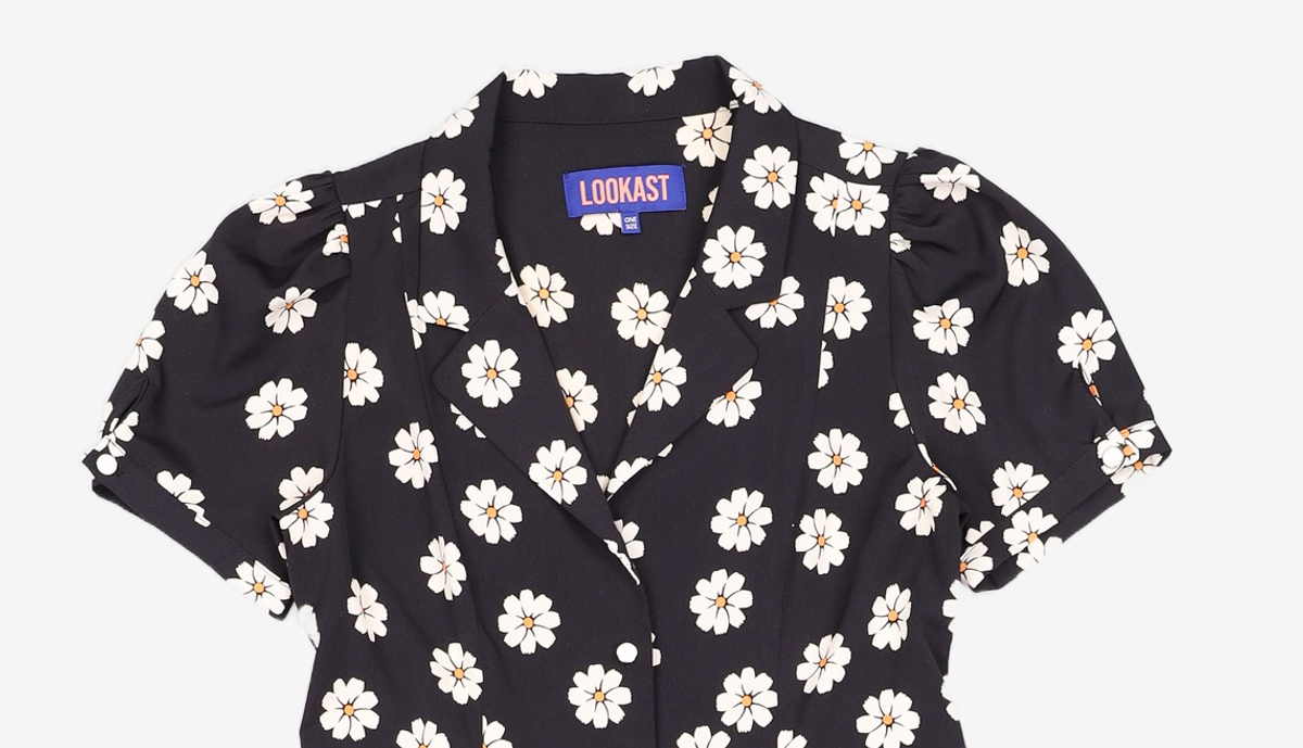 룩캐스트(LOOKAST) BLACK MARTHA FLOWER PRINTED DRESS ONE