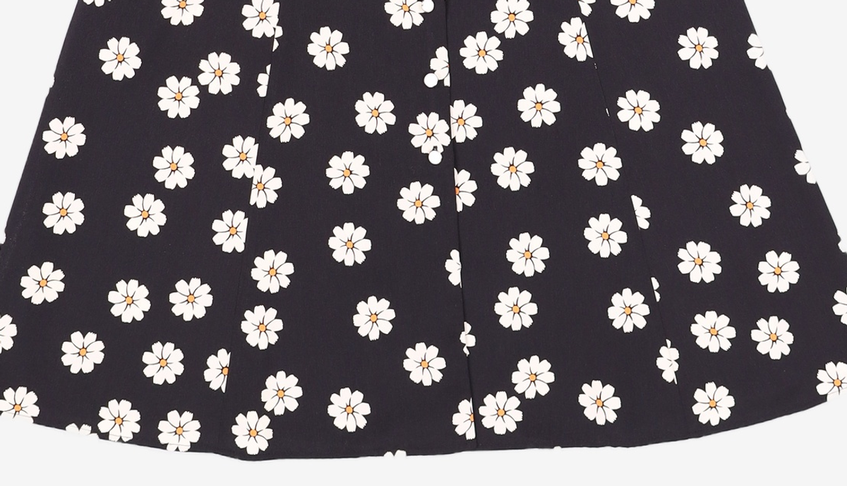 룩캐스트(LOOKAST) BLACK MARTHA FLOWER PRINTED DRESS ONE