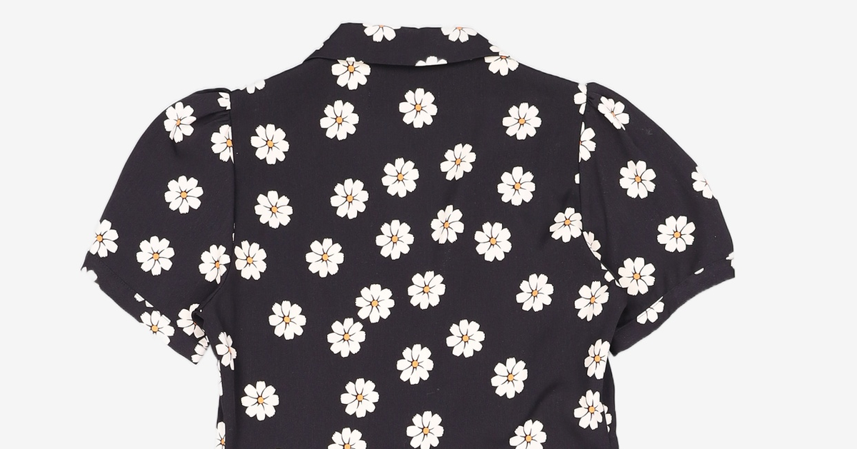 룩캐스트(LOOKAST) BLACK MARTHA FLOWER PRINTED DRESS ONE