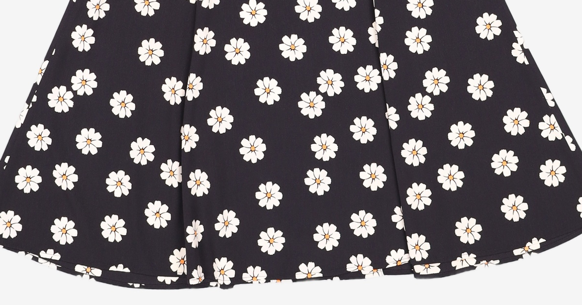 룩캐스트(LOOKAST) BLACK MARTHA FLOWER PRINTED DRESS ONE