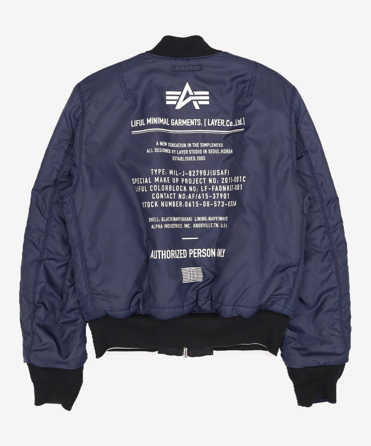 라이풀 미니멀 가먼츠(LIFUL MINIMAL GARMENTS) 항공 점퍼/블루종/MA-1 FREE