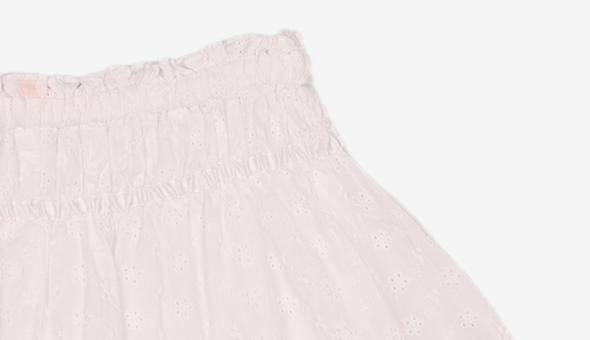 시눈(SINOON) Eyelet Mini Skirt (White) FREE
