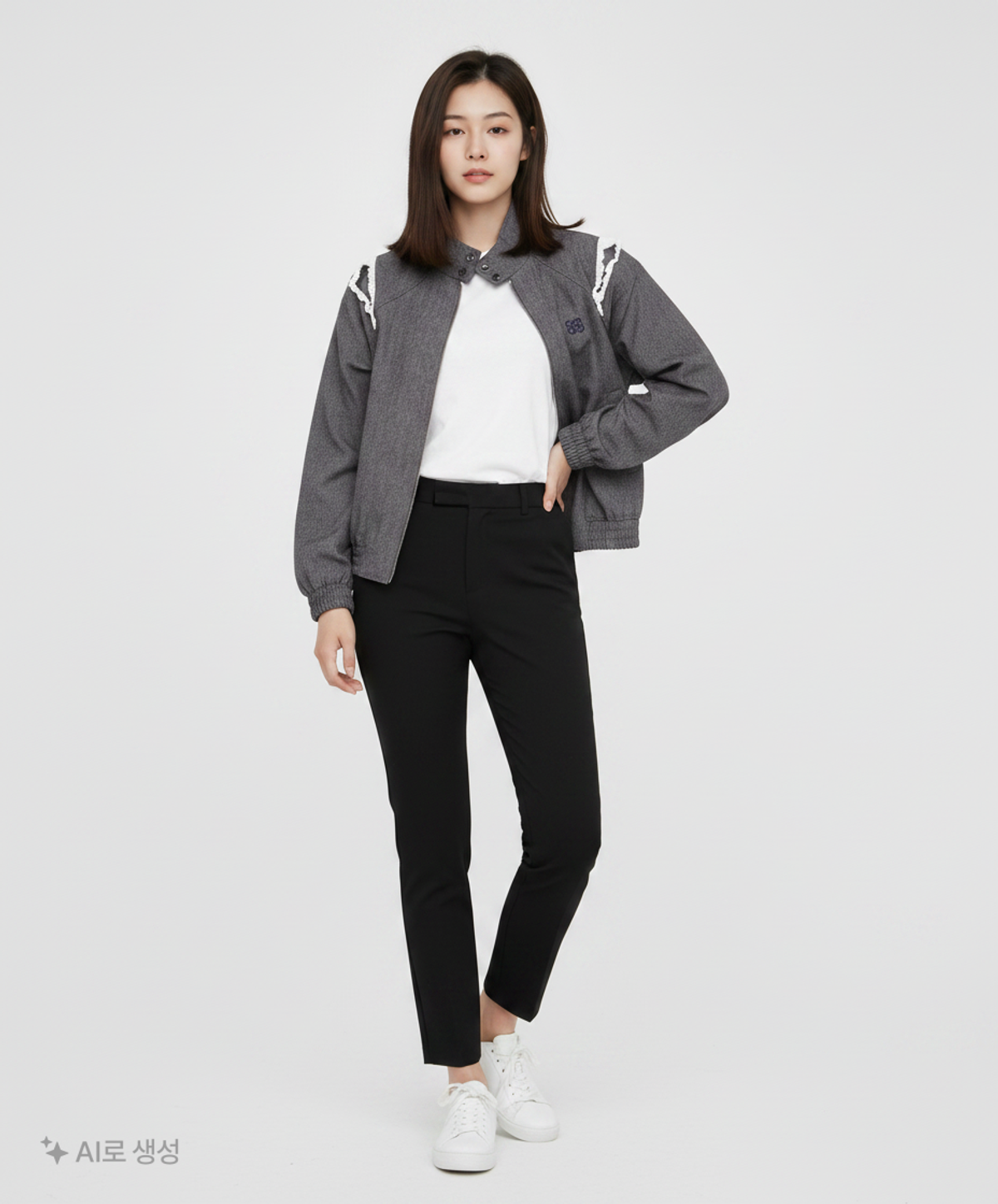 매드핑크(MADPINK) SHOULDER LACE BLOUSON BLACK FREE