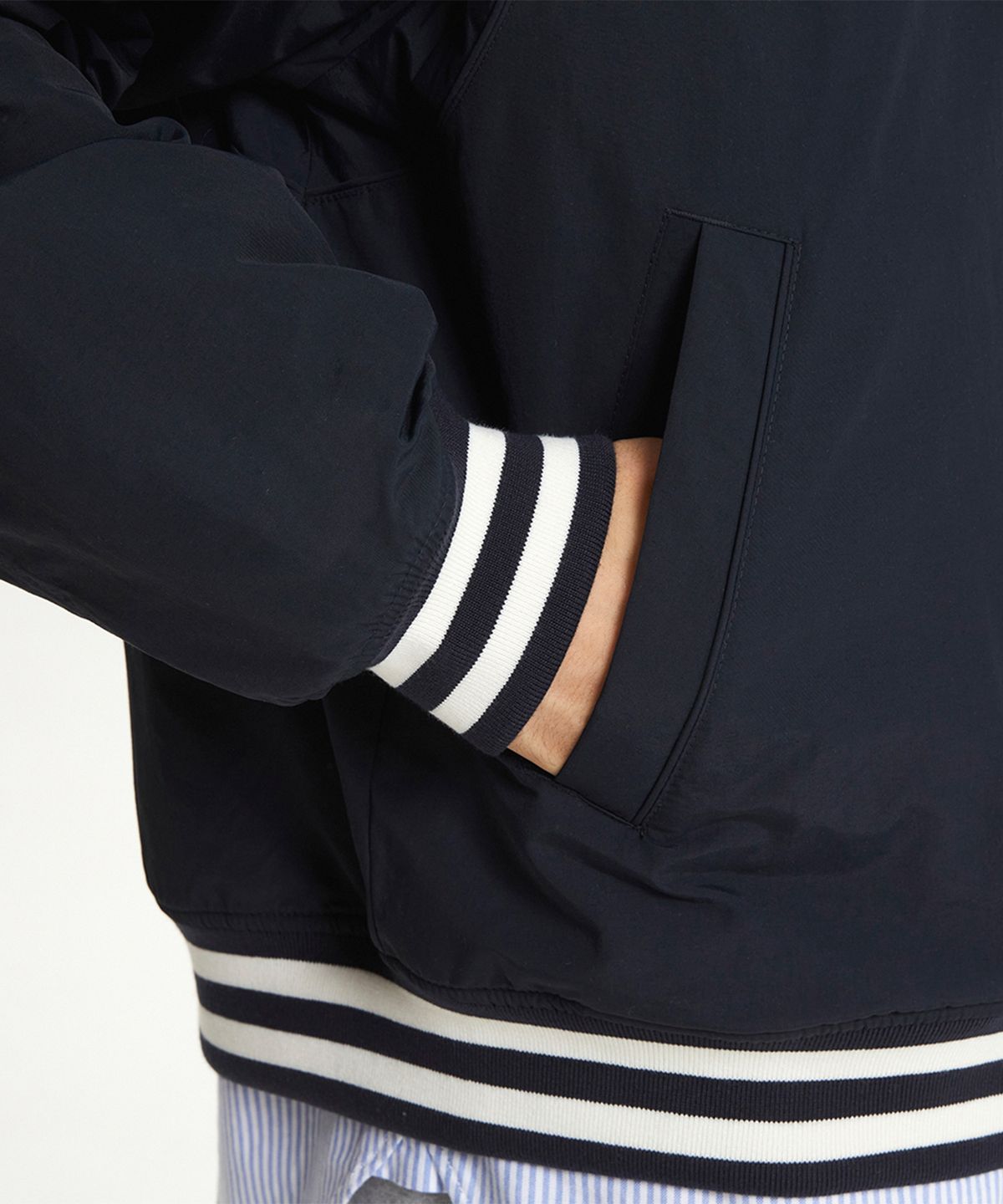 뉴발란스(NEW BALANCE) NBNQGCO113 / UNI NB 바시티 후디드 패딩 (NAVY)