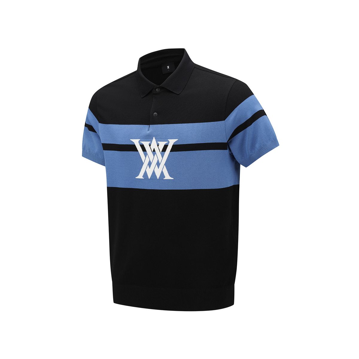 어뉴골프(ANEW GOLF) MEN ABSTRACT COLOR BLOCK SWEATER_BK
