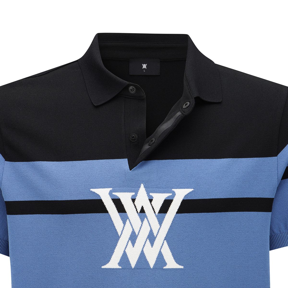 어뉴골프(ANEW GOLF) MEN ABSTRACT COLOR BLOCK SWEATER_BK