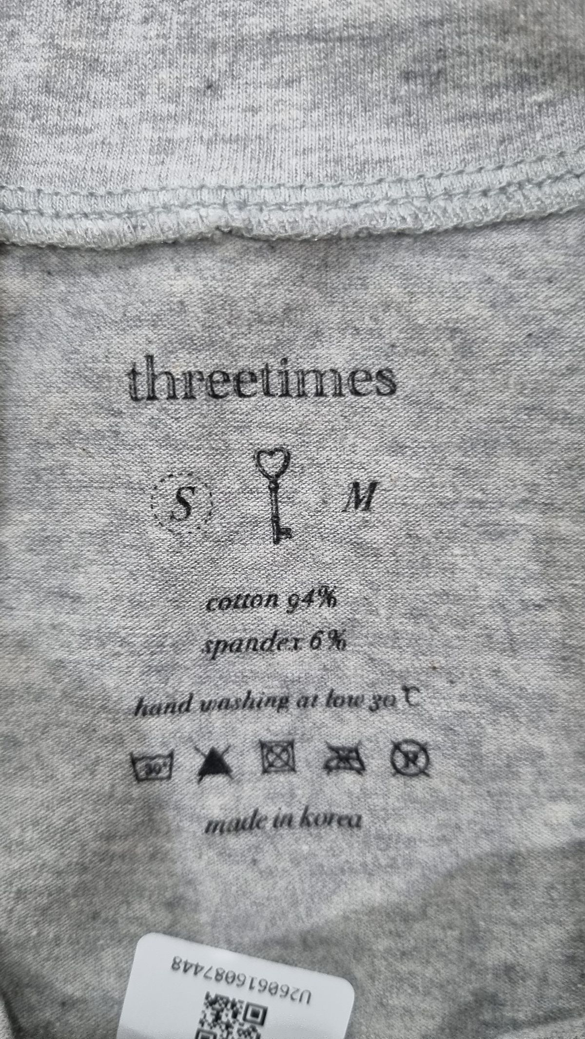 쓰리타임즈(THREETIMES) 긴소매 티셔츠 S
