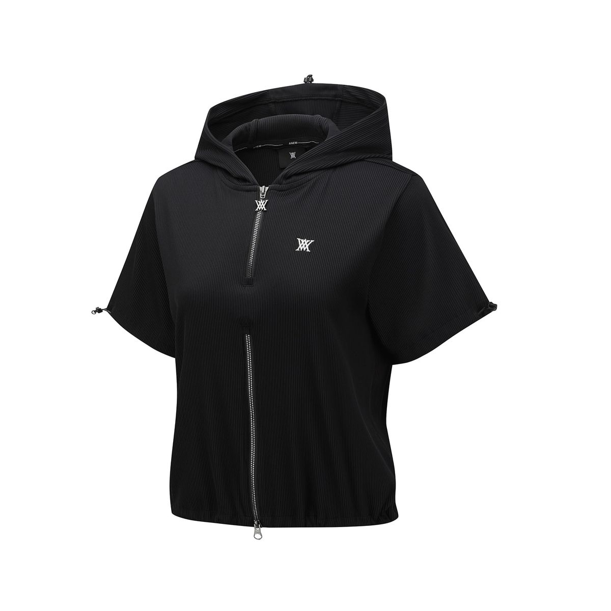 어뉴골프(ANEW GOLF) WOMEN ABSTRACT DOUBLE ZIP ANORAK T-SHIRT_BK