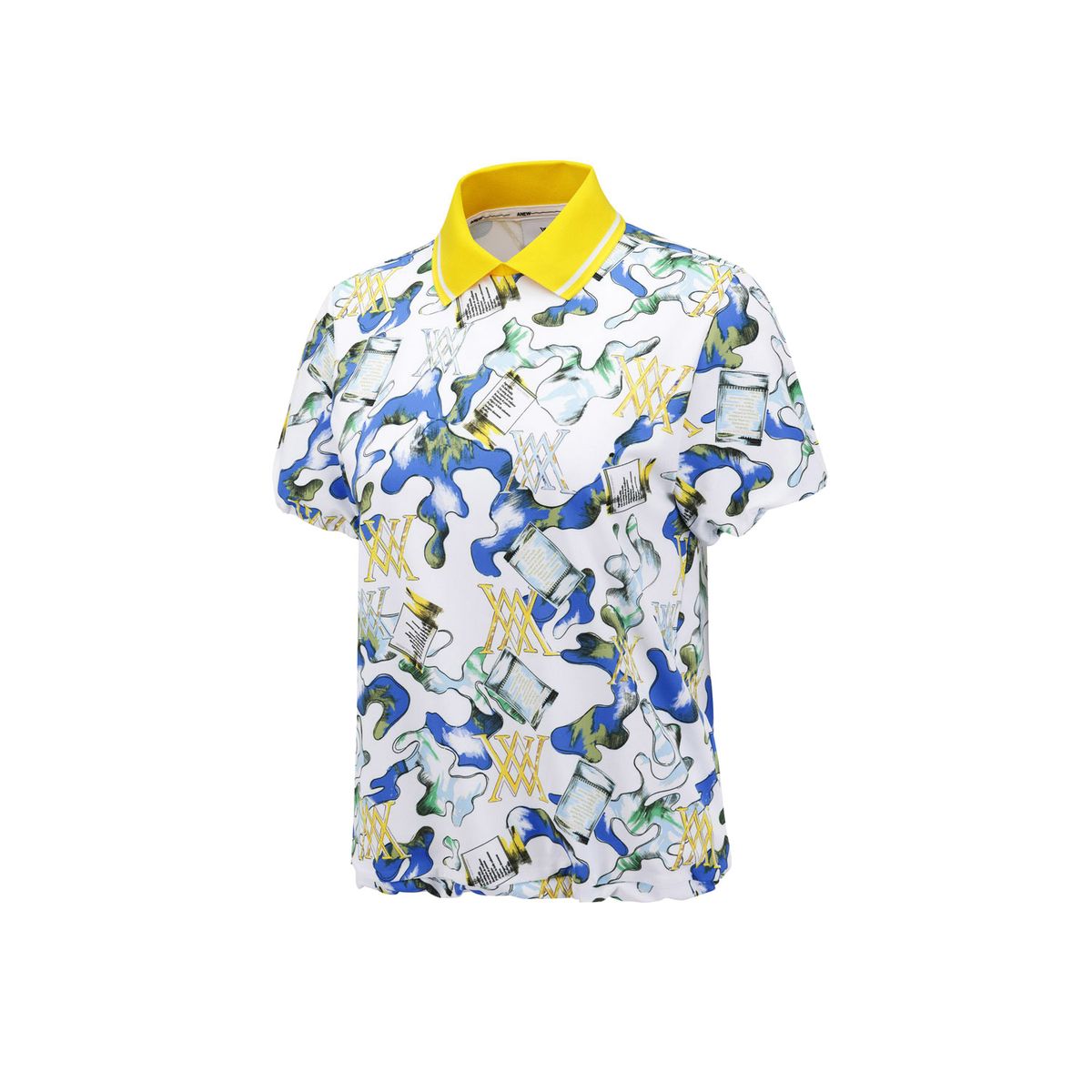어뉴골프(ANEW GOLF) WOMEN ABSTRACT PATTERN BLOUSON T-SHIRT_WH