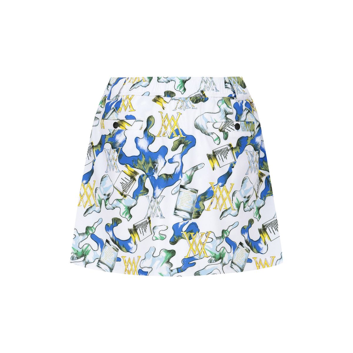 어뉴골프(ANEW GOLF) WOMEN ABSTRACT VOLUME FLARE SKIRT_WH