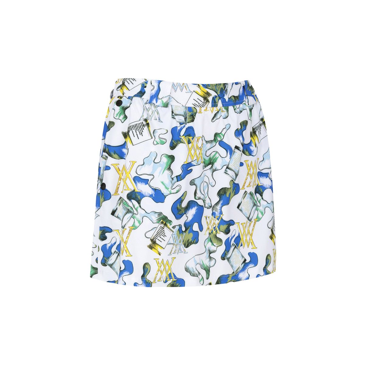 어뉴골프(ANEW GOLF) WOMEN ABSTRACT VOLUME FLARE SKIRT_WH