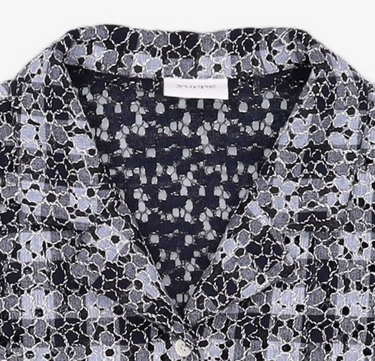 엽페(YUPPE) CHECK LACE SHIRT_BLUE FREE